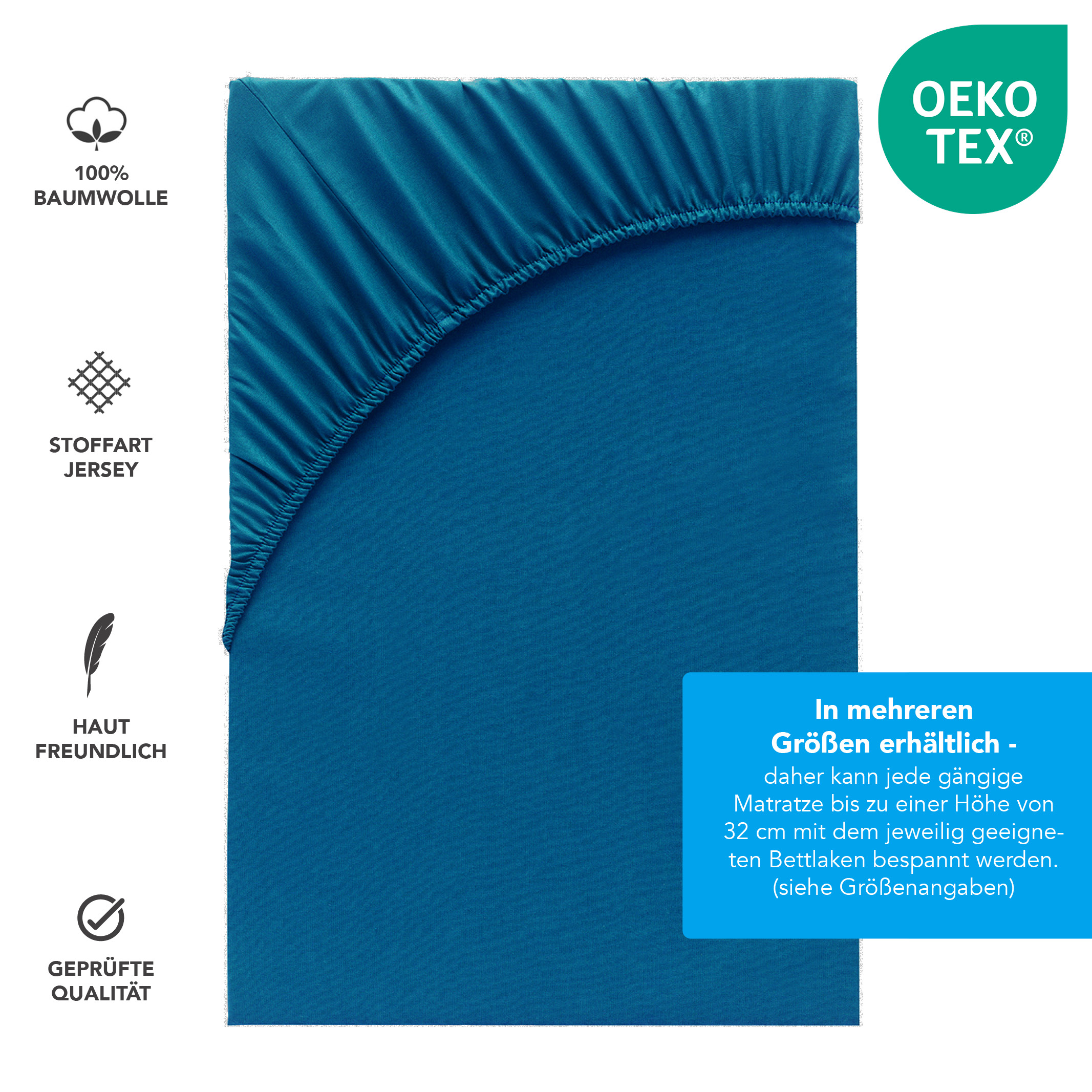 Spannbettlaken Bettlaken Jersey Baumwolle 90x200 140x200 160x200 180x200 200x200