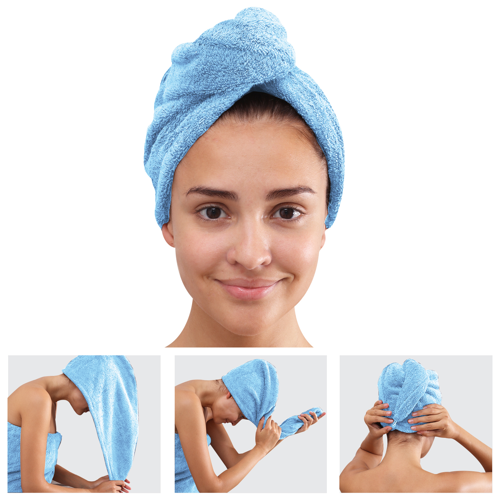 Damen Haar Handtuch Turban Kopfhandtuch Kopftuch Haarpflege Haartrockentuch-· 