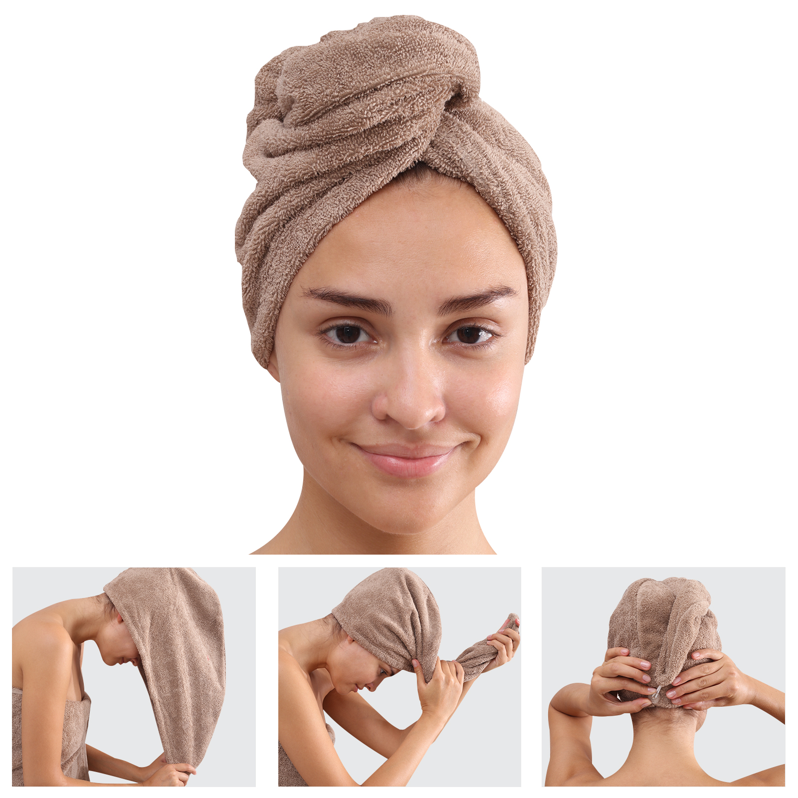 Damen Haar Handtuch Turban Kopfhandtuch Kopftuch Haartrockentuch Haarpflege W8Q8 