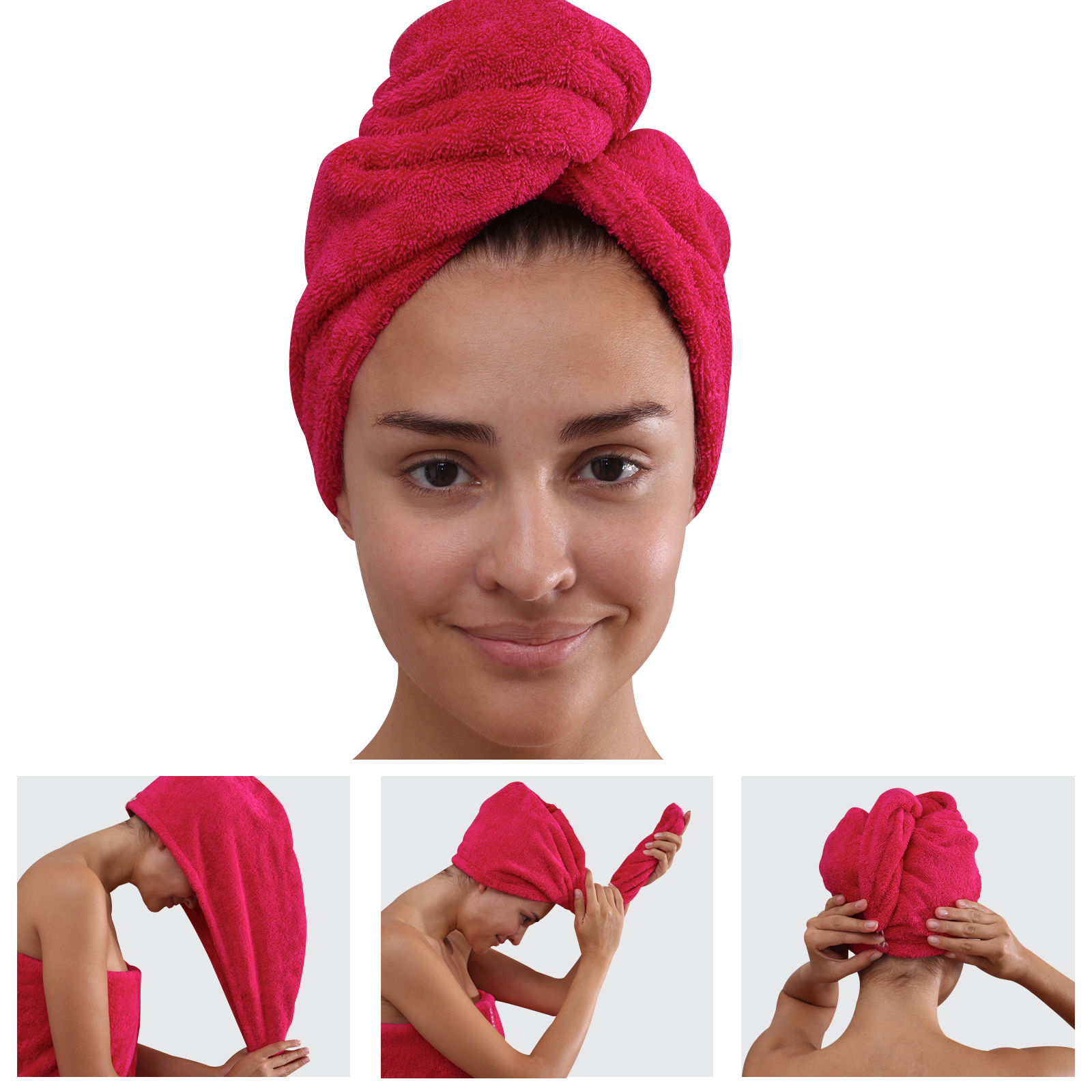 Frottee Haar Turban Kopfhandtuch Kopftuch Handtuch Haarpflege Haartrockentuch DE 