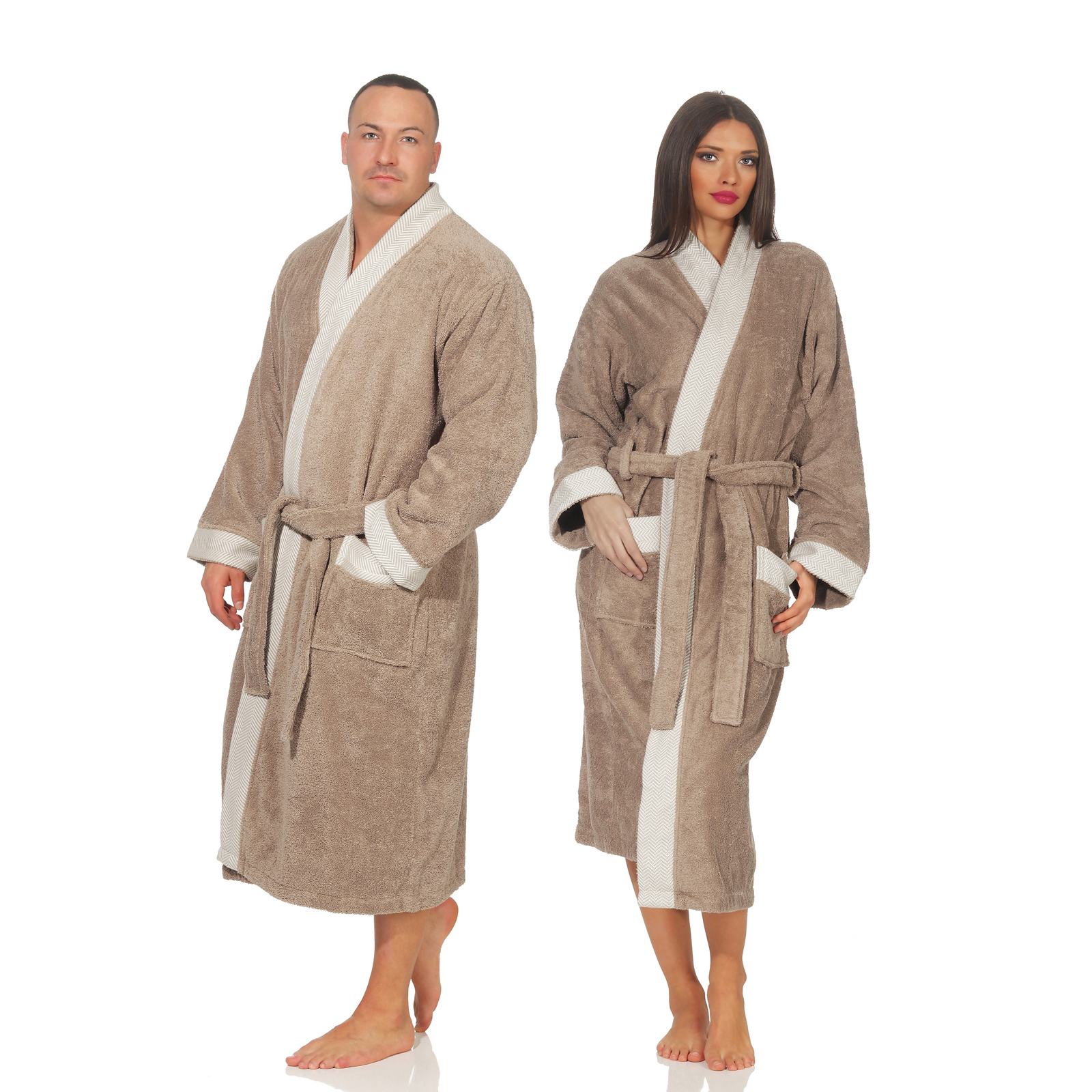 bademantel beige herren